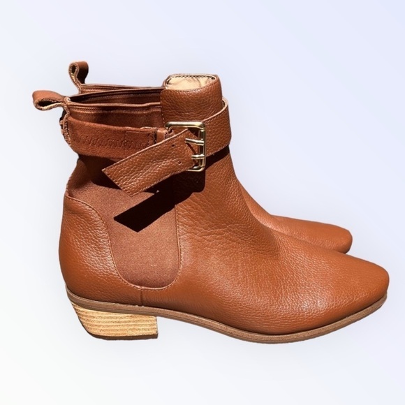 🌻NEW Jack Rogers Easton Brown Water Resistant Leather Buckle Leather Boots 9.5 - Picture 6 of 13